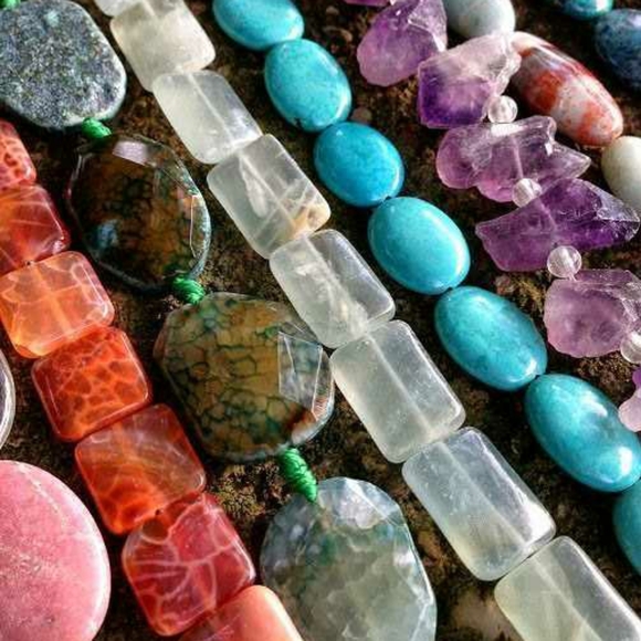 Semi Precious Gemstones Beads Crystals Stones Rocks Jewelry Findings - Picture 6 of 9